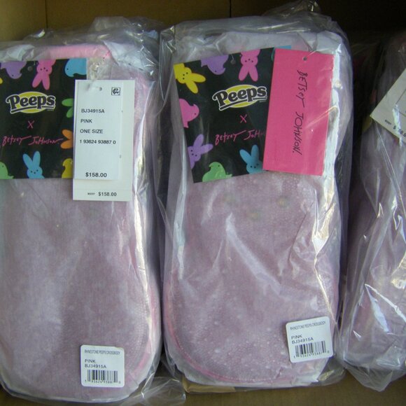 Betsey Johnson Kitsch Peeps Pink Rhinestone Bunny Rabbit Easter Crossbody Bag - Picture 3 of 16